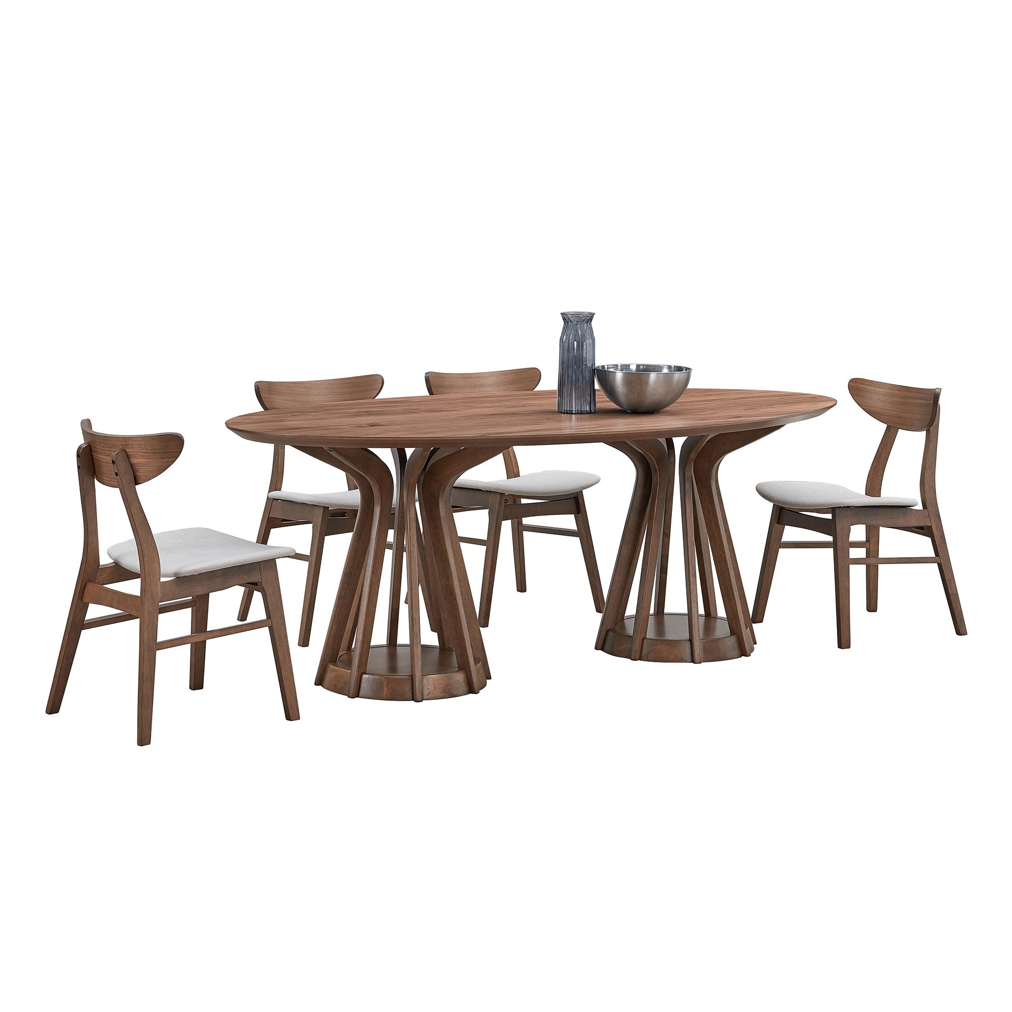 7-Piece Modern Dining Table Set: Table + 6 Chairs, 78.74 Inch, Wooden,