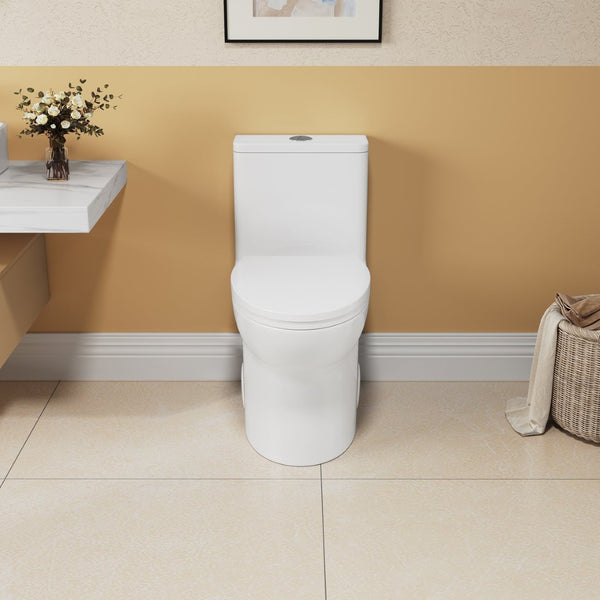 English Elm 1.1/1.6 Gpf Skirted One-piece Elongated Ceramic Toilet with Soft-close Seat Ada Comfort B2724P248739