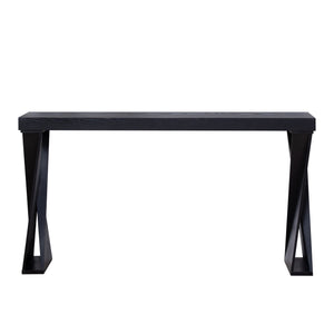 English Elm Modern 58.3" Console Table – Slim 11.8" Depth Black Manufactured Wood Sofa Table with Cross Legs, Stylish Entryway Accent for Hallway, Living Room, Office W2729P239170