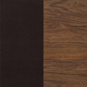 English Elm Upholstered Counter Height Chairs Set of 2 in Rich Walnut with Brown Faux Leather, Padded Comfort B011P311871