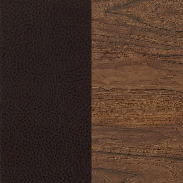 English Elm Upholstered Counter Height Chairs Set of 2 in Rich Walnut with Brown Faux Leather, Padded Comfort B011P311871