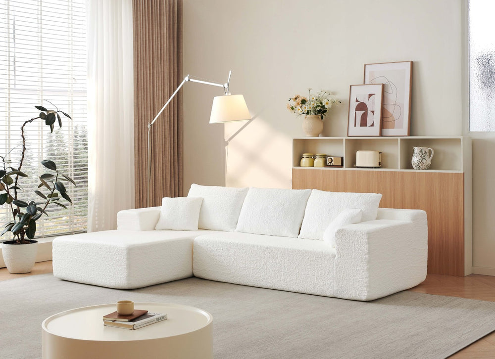 English Elm 104" Modular Cloud Sectional Chenille Sofa with Deep Seats for Modern Living Rooms W1359S00019
