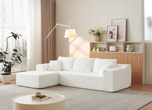 English Elm 104" Modular Cloud Sectional Chenille Sofa with Deep Seats for Modern Living Rooms W1359S00019