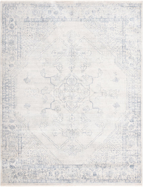 Unique Loom Newport Ochre Machine Made Border Rug Gray, Ivory 7' 10" x 10' 2"