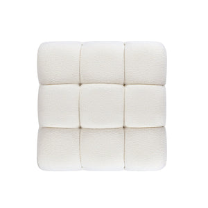 English Elm Jennifer Taylor Home - Marcel 36" Bubble Modular Cocktail Ottoman with Bouclé Upholstery, Low 15" Seat, Luxe Foam Support White B2719P238413