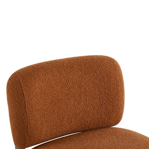 English Elm Christopher Knight Home® - [Set of 2] Boucle Lounge Chair with Rolled Backrest, Solid Wood Frame, Plush Durable Upholstery for Modern Spaces Orange N767P256376D_2