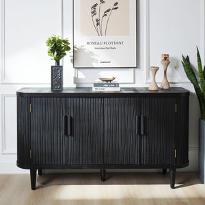 English Elm Accent Storage Cabinet - Modern Freestanding Buffet With Adjustable Shelves For Stylish Organization W2729P202565