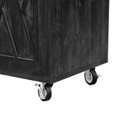 English Elm K&K 51.2"W Geometric Twill Stripe Textured Design Kitchen Island With Drop Leaf, Farmhouse Kitchen Island On Wheels With Internal Storage Rack, Rolling Kitchen Cart With Towel Rack For Kitchen, Black