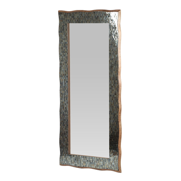 English Elm Christopher Knight Home® - RECT. Boho Handcrafted Rectangular Mosaic Wall Mirror, Golden Brown Mango Wood Frame, 64" Tall 71051.00