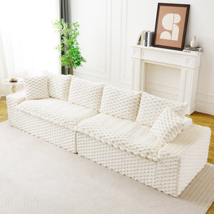 English Elm Luxury Turtle Velvet Multifunctional Sofa - Modular 4-Seater White/Green/Black/Pink, 400lb Capacity, Cozy Stylish Living Room Statement Piece W3371S00039