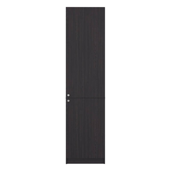 English Elm Butte Tall Two-tone Oak Bookcase with Concealed Doors and Open Shelves for Home Office B097P480464