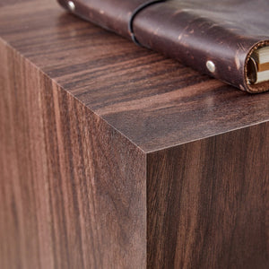 English Elm 16*16*16 Inch Walnut Grain Mdf Cube Side Table Ready to Use Living Room Accent W1151P231617
