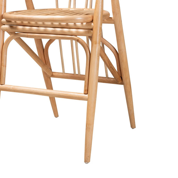 English Elm Modern Rattan Counter Stool Woven Bohemian Seat with Wraparound Arms for Kitchen B2750P420434