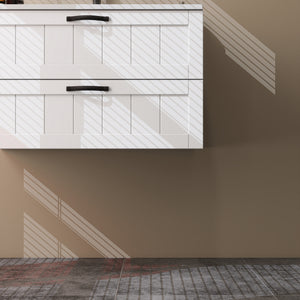 English Elm 31.5" Wall-Mounted Bathroom Vanity with Sink Combo, Large Soft-Close Drawers, Modern Decor Lines White W3151S00010