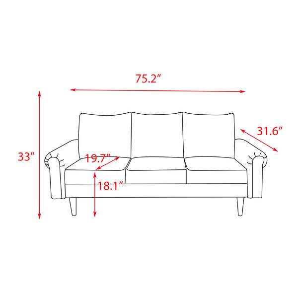 English Elm SOFA, Beige Velvet Microfiber with High-Density Foam & Solid Wood Frame — Plush Contemporary Design B205P248195