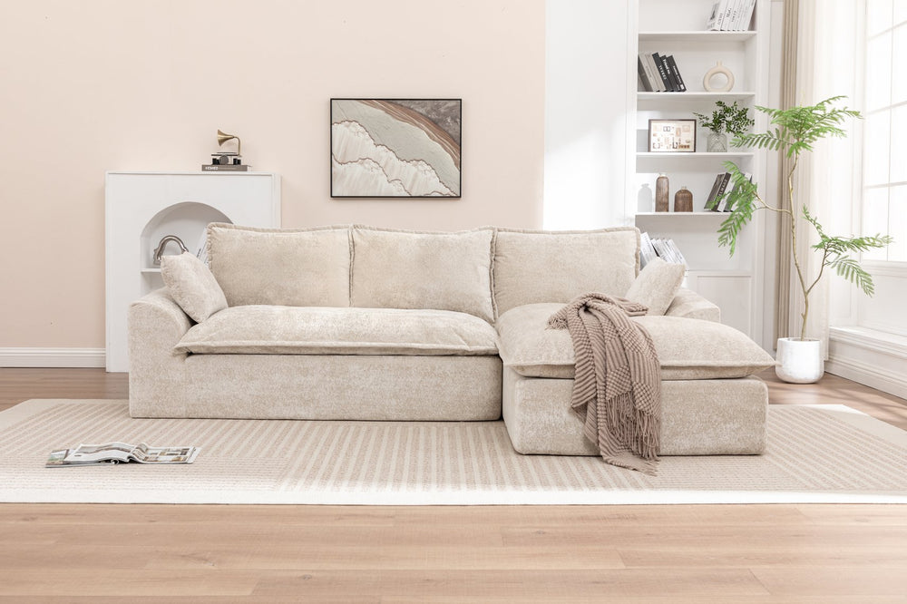 English Elm 103" Modern Modular L-Shaped Sectional Couch - Cloud-Like Comfort, No Assembly, Premium Chenille Upholstery W1170S00039