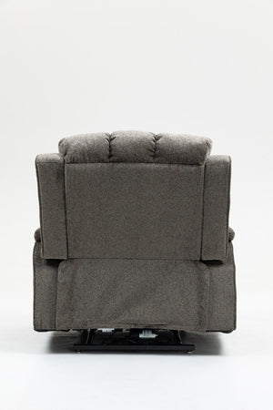 English Elm Oversized Power Lift Recliner Chair with Massage Heating and Usb Charging for Living Room Dark Grey W547S00073