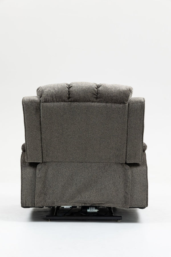 English Elm Oversized Power Lift Recliner Chair with Massage Heating and Usb Charging for Living Room Dark Grey W547S00073