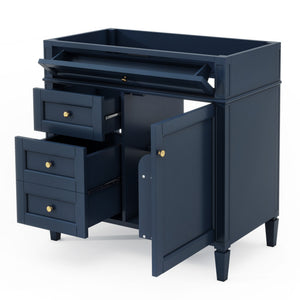 English Elm 36'' Modern Bathroom Vanity Cabinet With 2 Drawers & Tip-Out Drawer, Solid Wood Frame & Style N710P256582C