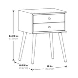 OSP Home Furnishings Rena 2-Drawer Side Table Ash