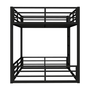English Elm Metal Full Xl Bunk Bed Frame - Heavy-Duty, Noise-Reduced Design For Kids, Teens & Adults, Black Finish W1580S00159