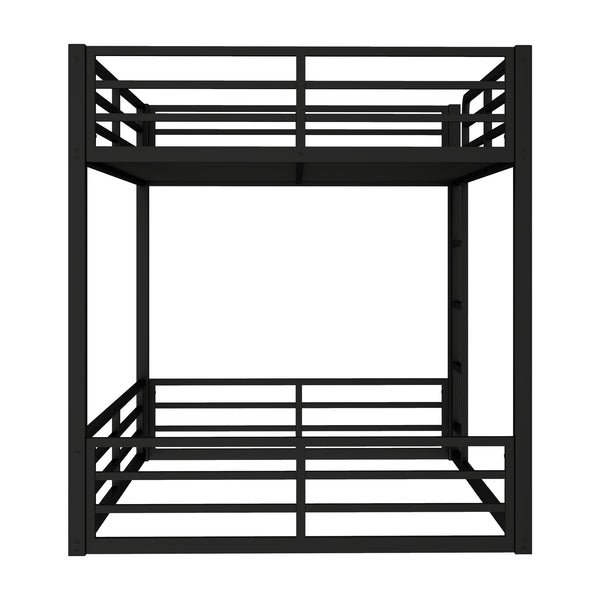 English Elm Metal Full Xl Bunk Bed Frame - Heavy-Duty, Noise-Reduced Design For Kids, Teens & Adults, Black Finish W1580S00159