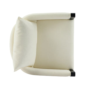 English Elm Christopher Knight Home® - Linen Upholstered Armchair Set Of 2 – Elegant White Chairs With Black Rubber Wood Legs For Modern Spaces N768P305168B