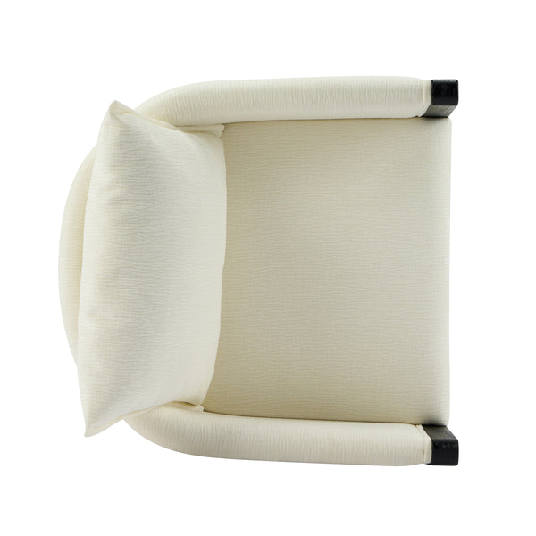 English Elm Christopher Knight Home® - Linen Upholstered Armchair Set Of 2 – Elegant White Chairs With Black Rubber Wood Legs For Modern Spaces N768P305168B