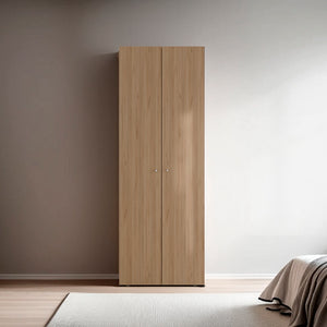 English Elm Soham Slim Closet System Macadamia Beige – Space-Saving Engineered Wood Wardrobe with Rod & Shelf, Durable Design B092P360641