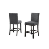 English Elm Biony Gray Fabric Counter Height Stools With Nailhead Trim, Set Of 2