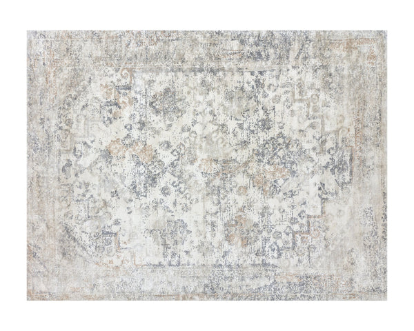 Sunpan Zagora Loom-Knotted Rug - Luxuriously Soft Viscose, Artisan Crafted with Unique Patterns for Your Home Grey
