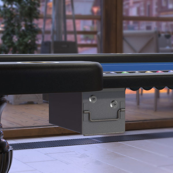 English Elm 96" Oval Poker Table Seats 10 with Waterproof Felt Padded Rail and Dealer Station Blue W2748S00055