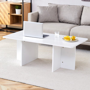 English Elm A Modern and Practical White Coffee Table. The Coffee Table Is Made Of Medium Density Fiberboard Material, Suitable For Living Room, Bedroom, and Study. Ct-2O