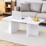 White Coffee Table made of Medium Density Fiberboard; Modern & Practical; Ideal for Living Room, Bedroom, Study - CT-2O