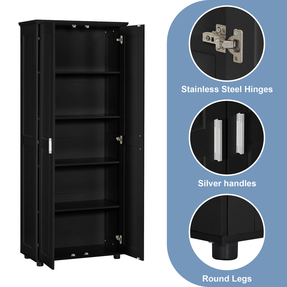 English Elm Storage Compact Two-Door Cabinet with Adjustable Shelf, Anti-Tip Safety, MDF Durability for Home Organizing Black WF323346AAB