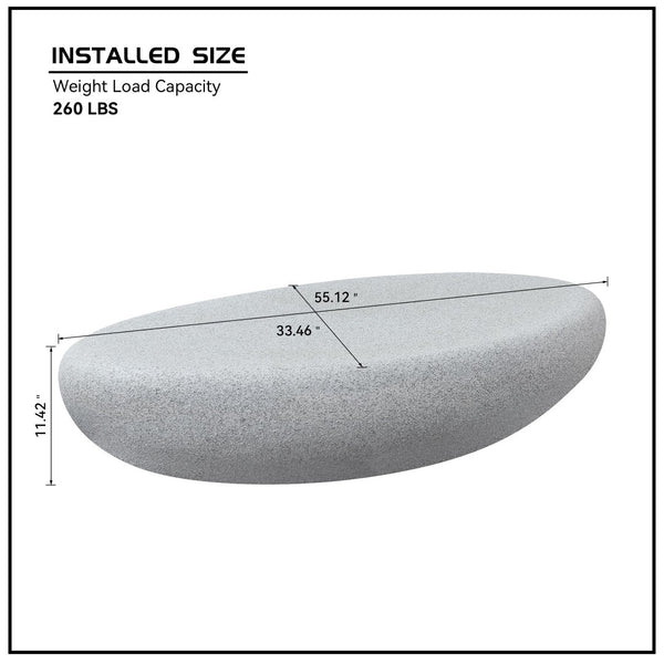 English Elm 55.12''fiberglass Elliptical Coffee Table Faux Stone Matte Finish Low Profile Living Room W2582P407289