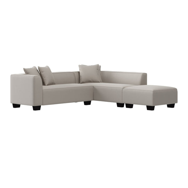 English Elm Marston Corduroy L-shape Sectional Sofa Deep Seating Six Seat Modern Living Room Gray B127S00001