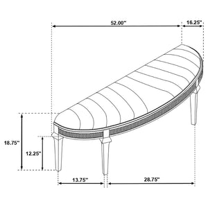 English Elm Colwood Channel Tufted Ivory Curved Bench with Tapered Legs for Bedroom Entryway B062P441145