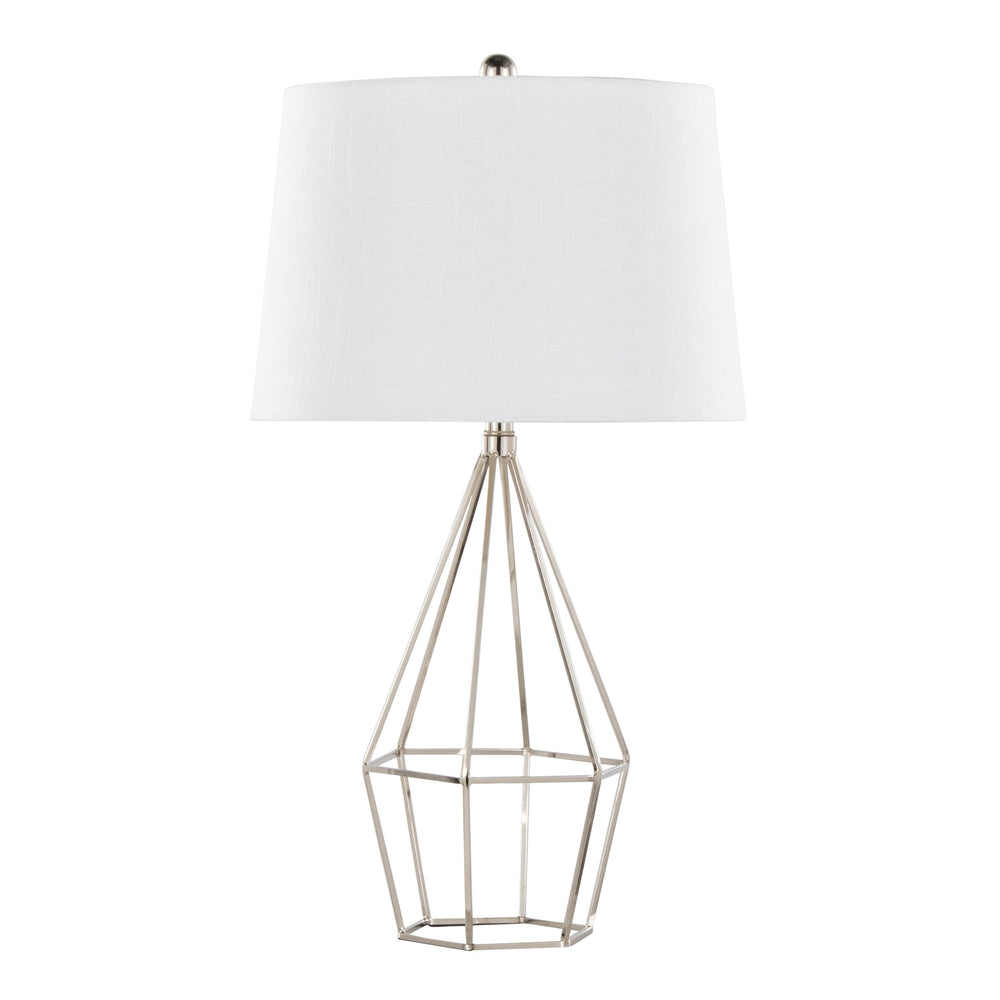 English Elm Diana Polished Nickel Table Lamp Set of 2 — 29" Contemporary Metal Lamps with Black Satin Empire Shade, 3-Way Switch B202P224112