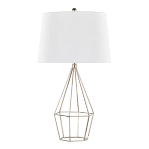 English Elm Diana Polished Nickel Table Lamp Set of 2 — 29" Contemporary Metal Lamps with Black Satin Empire Shade, 3-Way Switch B202P224112