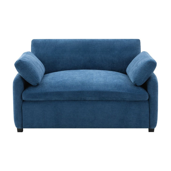 English Elm 50*43" Oversized Chenille Armchair Deep Lounge Seat Modern Minimalist Living Room Chair Blue N723S5042P