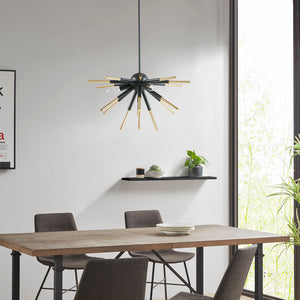 INK+IVY Ely Modern/Contemporary 3-Light Spiked Chandelier II150-0140 Matte Black /Gold