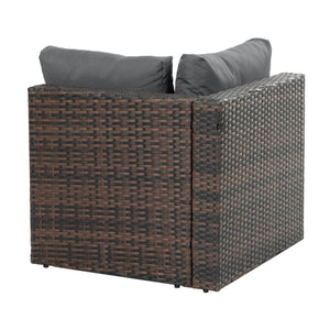 English Elm Patio 5-Piece Pe Wicker Furniture Set With Tempered Glass Table - Durable, Stylish, And Weather-Resistant! W1703S00023-GIGA