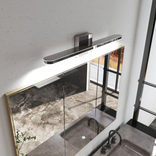 English Elm Modern Led Bathroom Vanity Light Fixtures - Dimmable Chrome Wall Sconces For Elegant Illumination W2312P374947