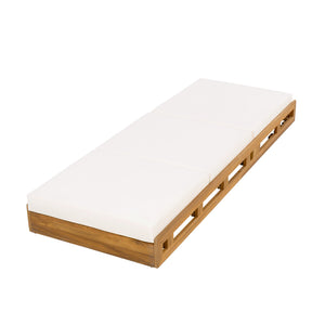 English Elm Christopher Knight Home® - Lounge Chaise Set - Solid Acacia Wood With Water-Resistant Cream Cushion For Ultimate Comfort & Style N770P272405T_N770P208317C