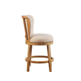 Madison Park Stewart Transitional Upholstered 360 Degree Swivel Counter Stool 25" H MP104-1212 Tan