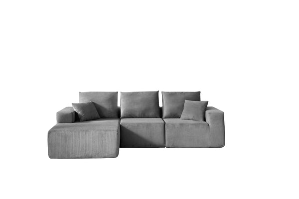 English Elm Modular Sectional Sofa - Modern L-Shaped Cloud Couch, No Assembly, Soft Corduroy, Versatile Comfort W3434S00002