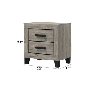English Elm Mari Contemporary Queen Bed Frame in Gray Wood Finish with 10" Clearance, 220lb Capacity, Slat Support Light Gray 48.3 L x 34.3 W x 19.3 H B2726S00448