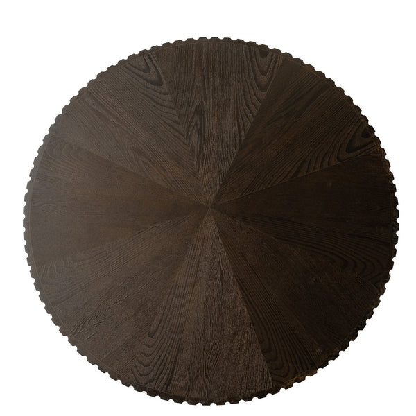 English Elm 35.4 Modern Round Retro Coffee Table with Solid Wood & MDF, Sturdy 110lb Capacity, Stylish Centerpiece Brown W757P241082