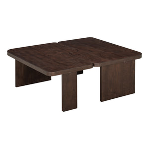 English Elm U-Can Modular Minimalist Coffee Table Set with Versatile Splicing Design, Durable MDF, Easy Assemble Espresso N724P232174P